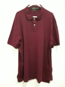Ralph Lauren Polo Shirt Men Size XL Red Slim Fit Collar Soft Touch Burgundy - Picture 1 of 16