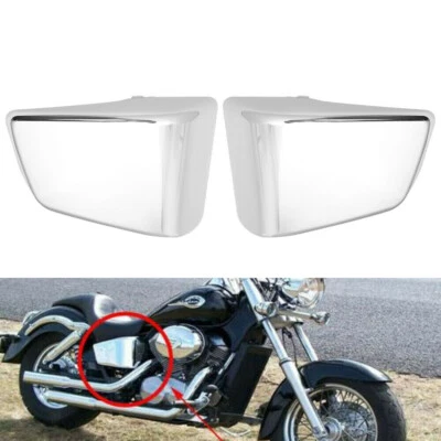 Battery Side Fairing Covers For Honda Shadow ACE 750 VT750CD Deluxe 97-03 Chrome Foto 1 de 4