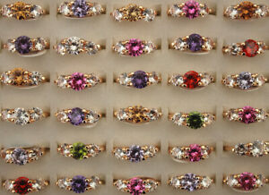 28pcs Classic Jewelry Wholesale Lots Round Cubic Zirconia Wedding Lady's Rings
