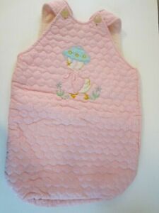 Vintage Duckling Gingham Infant Baby Quilted Sleep Sack Sleeping Bag Zipper