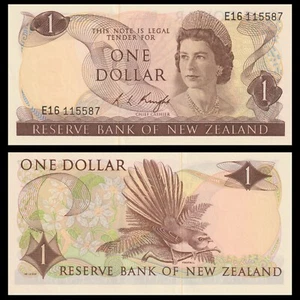 🇳🇿 New Zealand 1 Dollar 1975 - 1977 R. L. KNIGHT P 163 c Crisp Choice UNC - Picture 1 of 5
