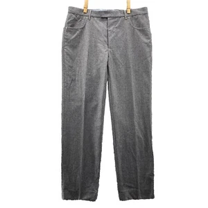 Brunello Cucinelli Wool Dress Pants Men's 54 Gray Birdseye Flannel Trouser Corp - Picture 1 of 11