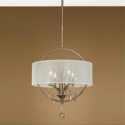 Uttermost Alenya 4 Light Fabric Drum Pendant in Burnished Gold — 第 1/3 张图片