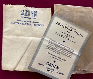 Gruen Precision Uhrenwerbung & Poliertuch Schmuck & Silberbesteck TWA Uhr - Bild 1 von 4