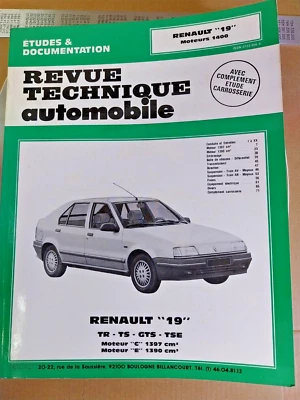 RENAULT 19 TR, TS, GTS, TSE (CLEON 1397 CC ET ENERGY 1390) 1989 - Imagen 1 de 4