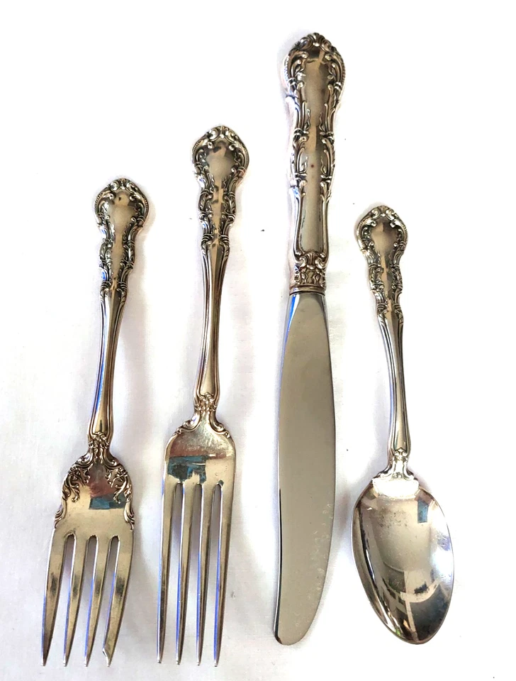 LOT 4 Wallace OLD ATLANTA Sterling Silver Dinner Fork Knife Piece Setting Marked - Image 1 of 4