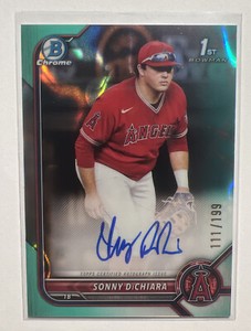 Sonny DiChiara 2022 1st Bowman Chrome Aqua Lava Refractor /199 Auto Rookie Card