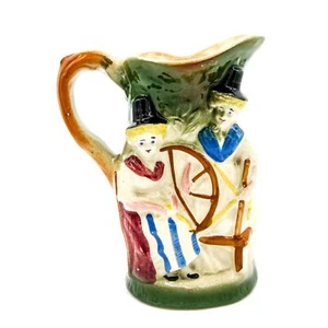 Antique 1930's Welsh Spinning Party Ceramic Decorative Jug - British Made - Picture 1 of 6
