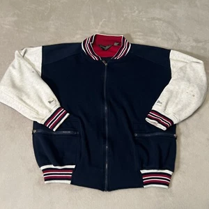 Vintage 80s Christian Dior Monsieur Bomber Jacket Men's Large Full Zip Sweater - Picture 1 of 13