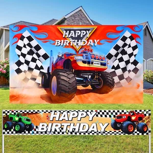 Truck Party Decorations Supplies Include Photography Background 5 X 3 Feet Truck - Picture 1 of 12