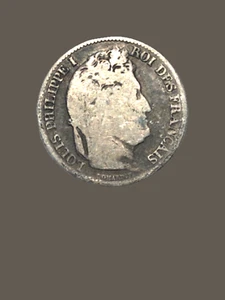 1843 France 1 Franc Silver Coin with Louis Philippe I - VG - Picture 1 of 2