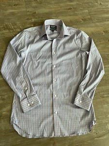 Bonobos Dress Shirt Sz L Slim Fit Blue Pink Plaid Cotton Button Up - Picture 1 of 14