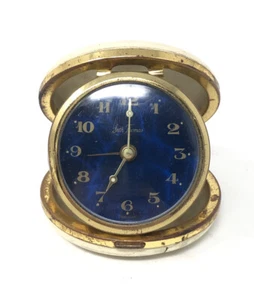 Reloj despertador plegable de viaje azul cuerda vintage años 70 SETH THOMAS Alemania - Imagen 1 de 10