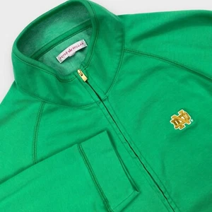 Peter Millar Notre Dame Jacket Mens Small Performance Zip Green Embroidered Logo - Picture 1 of 12
