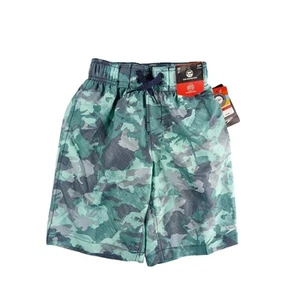 Speedo Swim Trunks Boys XS (6-7) Board Shorts Green Blue UPF 50+ Lined NWT - Picture 1 of 10