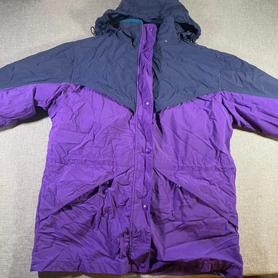 Chaqueta Parka De Colección Lands End Mujer Azul Marino Con Capucha Invierno Cálida L Forro Peso Pesado Foto 1 de 4