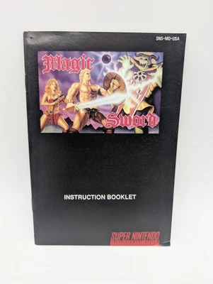 Magic Sword Original Authentic Super Nintendo (SNES 1992) Manual Only* VG+ - Image 1 of 4