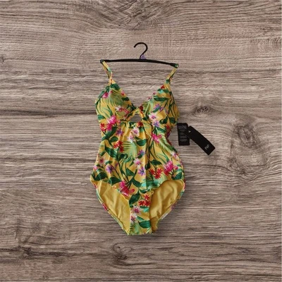 Womens F&F One Piece Swimsuit Yellow - Image 1 of 4