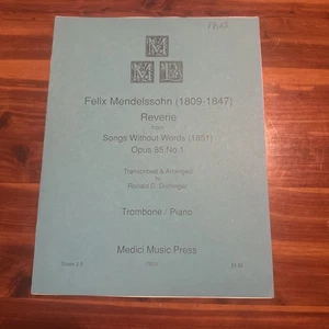 Felix Mendelssohn Reverie Trombone/Piano Sheet Music Medici Music Press TB25 - Picture 1 of 3