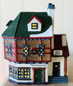 Retired 95’ Lemax Dickensvale Collectibles Haberdashery Porcelain Lighted House - Picture 1 of 9