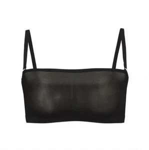 NWT Skims Sheer Sculpt Bandeau Bra S Onyx Black Removable Straps - Picture 1 of 6