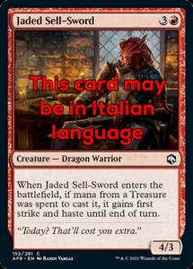 MTG 2x JADED SELL-SWORD FOIL EXC - PREZZOLATA IMPASSIBILE - AFR - MAGIC - Picture 1 of 1