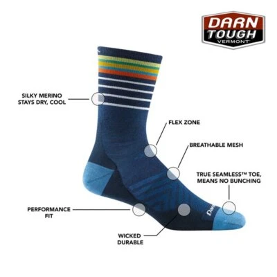 Calcetín para correr ultraligero Darn Tough 1036 Eclipse para hombre Stride Micro Crew Foto 1 de 4