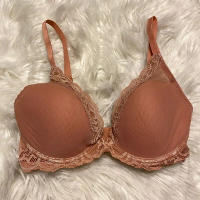 Natori 32D Bra Feathers Plunge 730023 Underwire Back Closure - Image 1 of 4