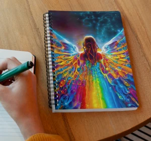 Angel Artwork 25 Spiral Notebook - Ruled Line - Picture 1 of 10