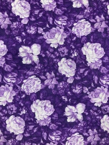 Purple Floral 1 Yard Fabric "Color My World" Fabri-Quilt Inc. 40 inches Wide - Picture 1 of 9