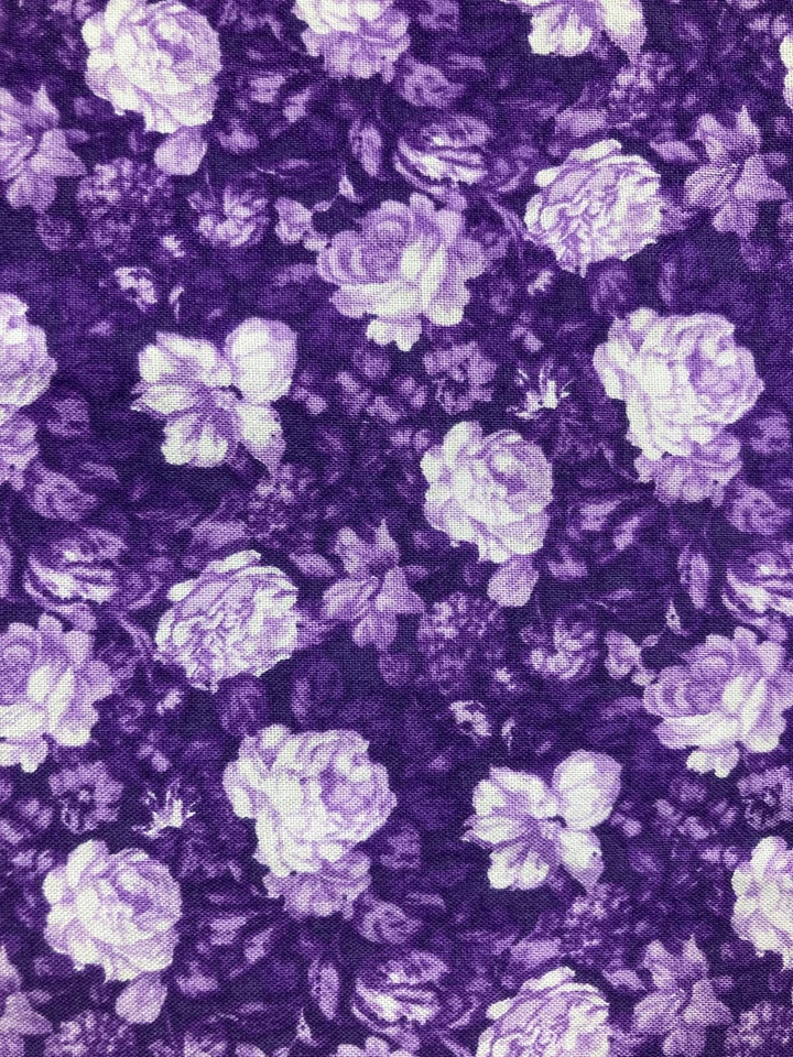 Purple Floral 1 Yard Fabric "Color My World" Fabri-Quilt Inc. 40 inches Wide - Image 1 of 4