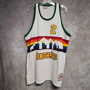 Vintage Mitchell Ness 1983 Denver Nuggets Alex English 2 Throwback Jersey 54 2XL - Picture 1 of 9