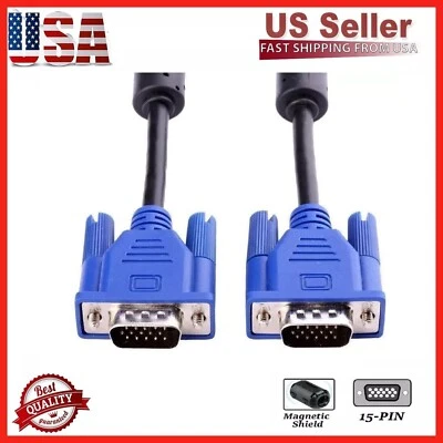 VGA Video Cable 5ft Cord 1080p 60Hz Male to Male Cord 15 Pin for Pc Tv Monitor - Image 1 of 4
