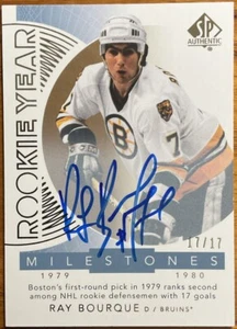2017-18 SP Authentic Rookie Year Milestones Autographs Ray Bourque #’d 17/17 - Picture 1 of 2