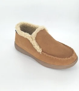 5680 Clarks Mens Suede Ankle Bootie Slipper Cognac Size 11M US - Picture 1 of 9
