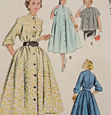 McCall's 9385 Miss Ten Full Dress/Jacket/Negligee SZ 14 B: 32" Complete - Image 1 of 4