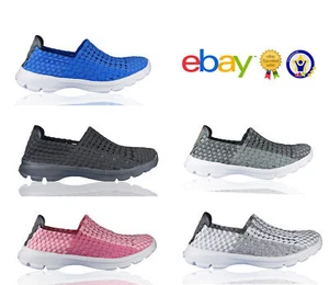 Uk Ladies Get Fit Go Walking Slip On Gym Fitness Memory Foam Trainers Shoes Size - Picture 1 of 1