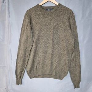 M&S Sweater Medium Dark Green Pure Lambswool Knit Regular Fit - Picture 1 of 8