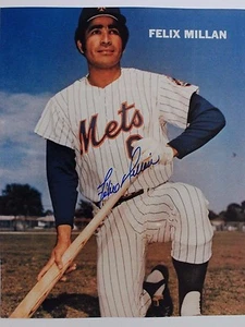 Felix Millan New York Mets Braves Autographed 8x10 Signed Photo 16C - Picture 1 of 2