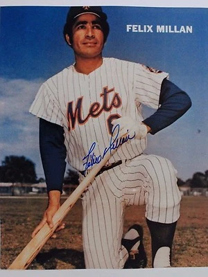 Felix Millan New York Mets Braves Autographed 8x10 Signed Photo 16C - Image 1 of 2