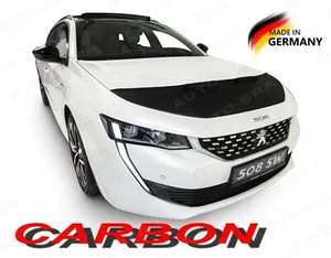 Sujetador de aspecto de carbono para Peugeot 508 año a partir de 2018 protección contra impactos de piedras capó tuning - Imagen 1 de 6