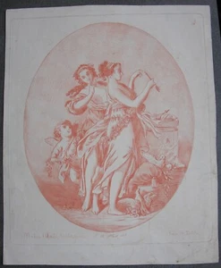 Jean Baptiste Huet. Sanguine au Crayon, dessin Original. - Imagen 1 de 2