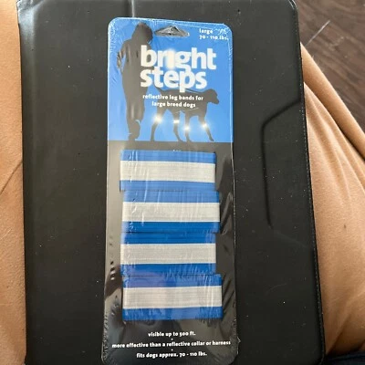 Faixas reflexivas azuis brilhantes para pernas de cachorro grande 70 lb - 110 lb - Imagem 1 de 2