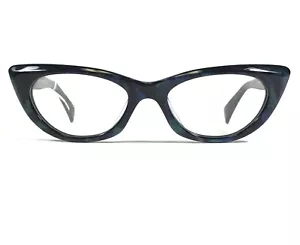 Morgenthal Frederics 621 INGRID Eyeglasses Frames Black Blue Cat Eye 50-17-135 - Picture 1 of 10