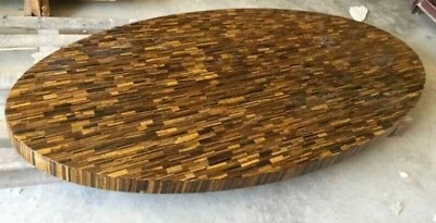 Tiger Eye Stone Random Work Lawn Side Table for Home Decor Oval Coffee Table Top - Image 1 of 4