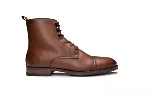 Vegane Boots knöchelhohe Derby- Cap- Toe- Elegant atmungsaktiv Futter rutschfest - Picture 1 of 9