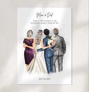 Parents of the bride print, Mother of bride, Father of bride, Wedding print - Picture 1 of 8