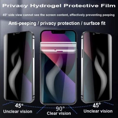 For iPhone 17 16e 15 14 13 12 11 Anti-Spy Privacy Hydrogel Screen Protector Flim - Image 1 of 4
