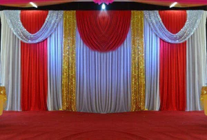 20X10FT Backdrop Drape Wedding Party Stage Fabric Curtain Sequin Swag Background - Picture 1 of 4