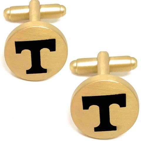 Tennessee Volunteers Vols UT Cuff Links Brushed Gold Cufflink Set Cover